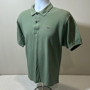 Lacoste Green Polo Shirt Classic Ribbed Collar